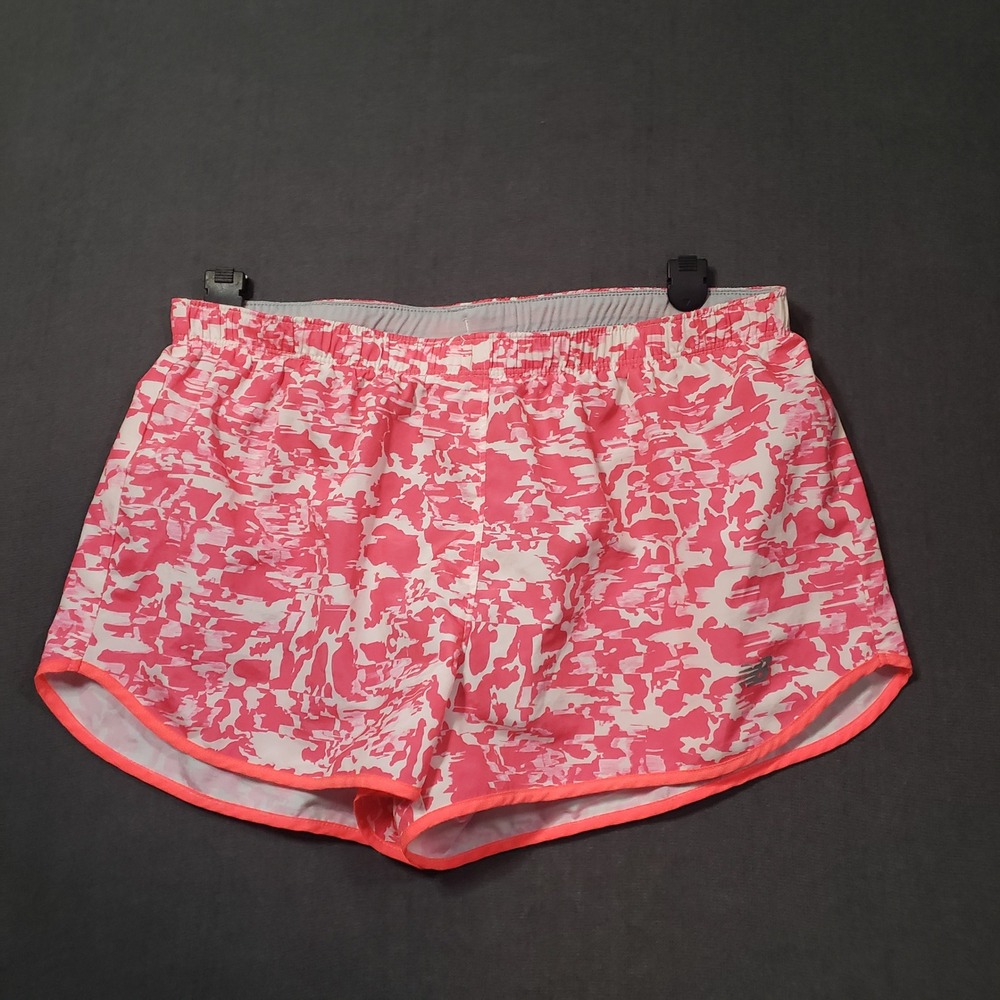 New Balance Running Shorts Womens Medium Pink Abstract Print NB Dry Athletic